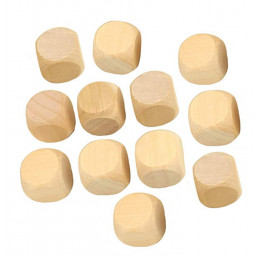 Set di 100 cubi di legno (dadi), dimensione: grande (25 mm)