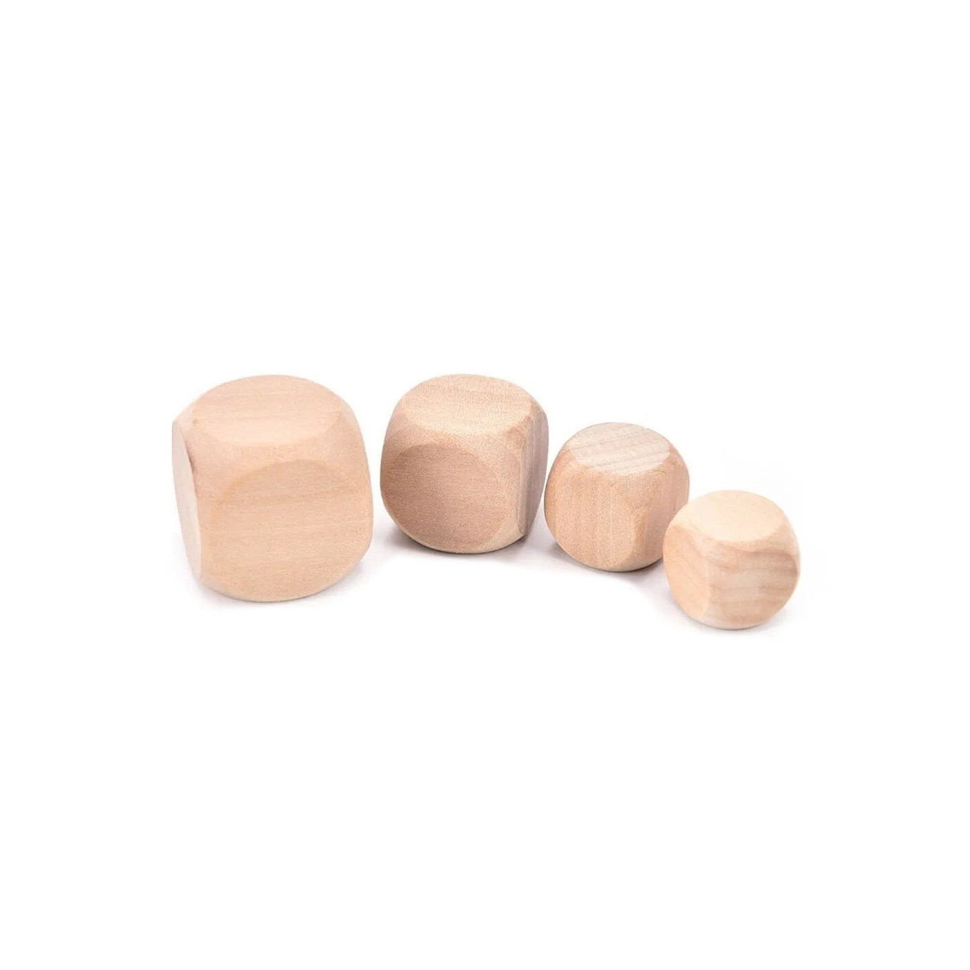 Set of 100 wooden cubes (dice), size: large (25 mm)