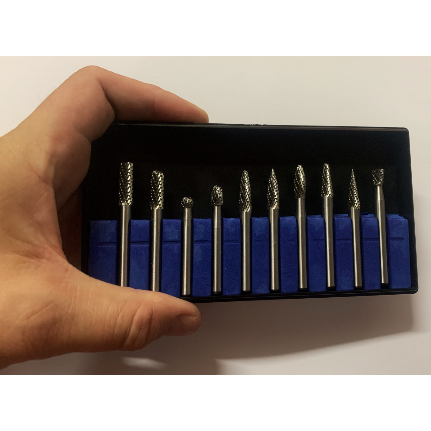 Set of high quality cutters, tungsten carbide (10 pieces, 6.35 mm shank