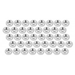 Set of 40 hexagon nuts (M4, galvanized steel, DIN 934)