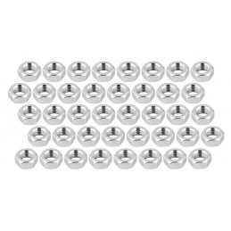 Set of 40 hexagon nuts (M3, galvanized steel, DIN 934)