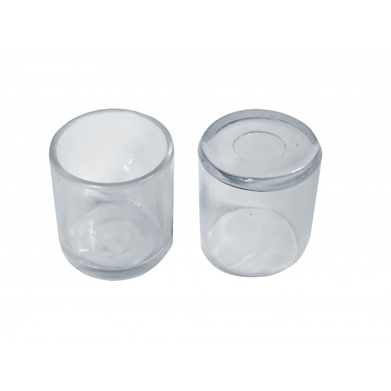 Flexible Stuhlbeinkappe (rund, 22 mm, transparent)