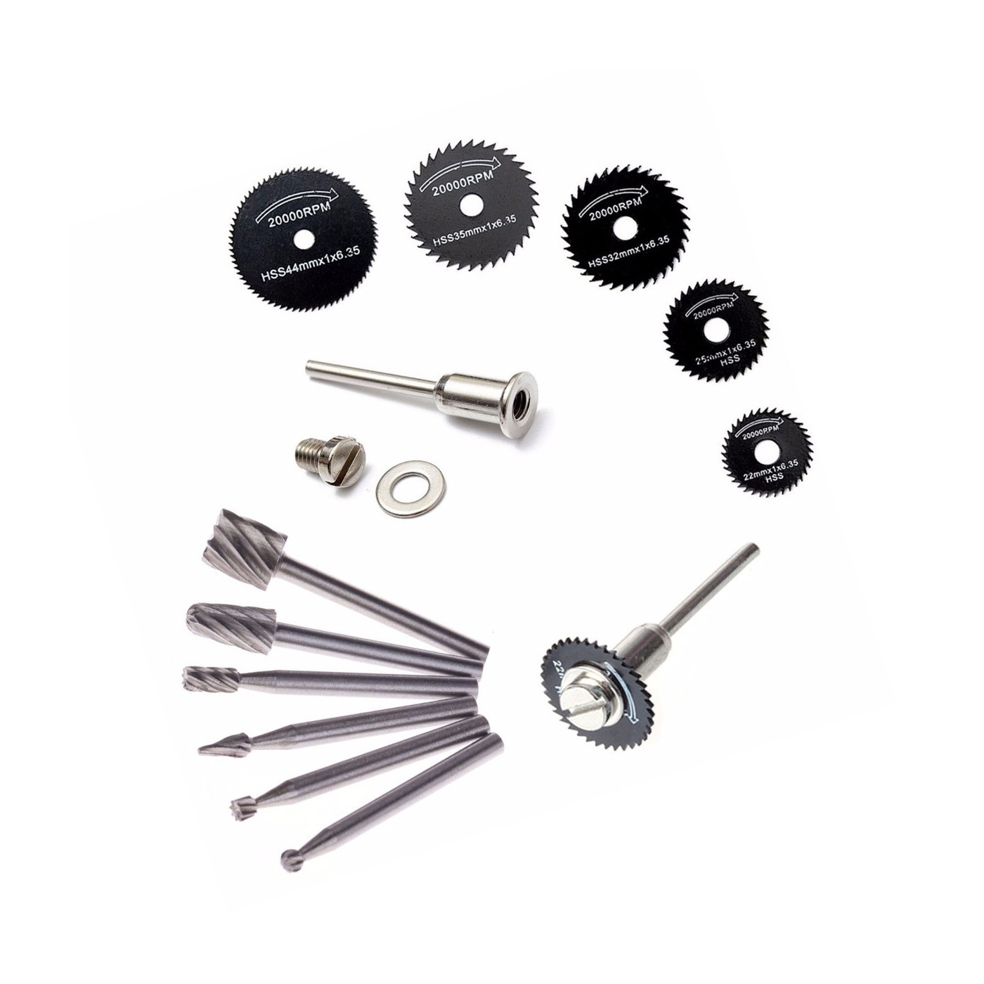 Set mini (dremel) milling cutters & saw blades