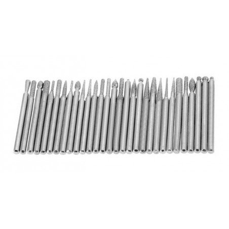 Jeu de fraises diamantées (dremel) (30 pièces) Jeu de fraises diamantées (dremel) (30 pièces)