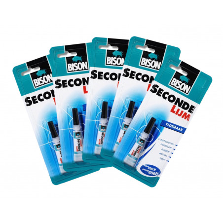 Set of 5 packs bison super glue (5x3 grams) Set of 5 packs bison super glue (5x3 grams)