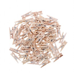 Set van 100 micro wasknijpers (25 mm, hout)