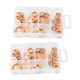 Set of 160 copper sealing rings