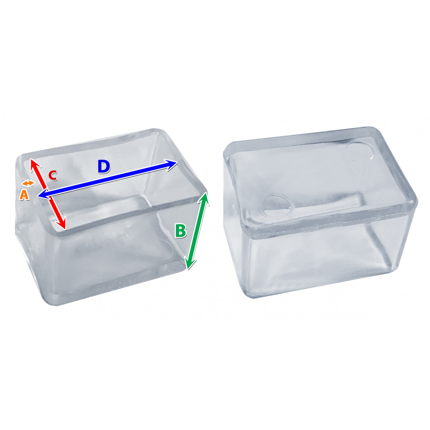 Set von 32 flexibele Stuhlbeinkappen (Außenkappe, Rechteck, 25x38 mm