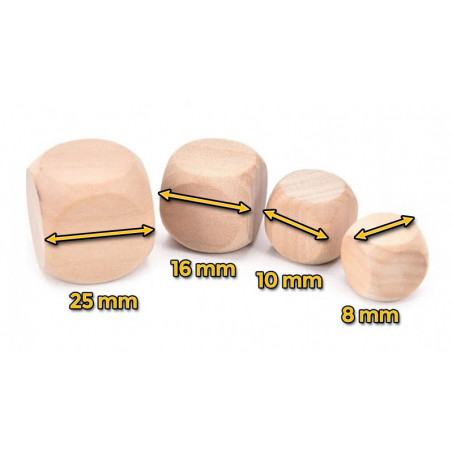 10 Dadi In Legno Per Giochi Da Tavolo - Dadi Spot 18mm - Amici, Yahtzee, RPG