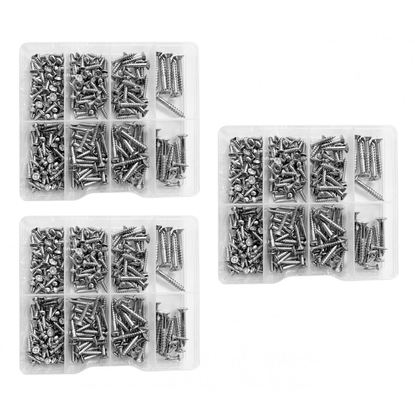 Set von 795 Schrauben in Kunststoffsortimentboxen (2,8-5,0 mm)