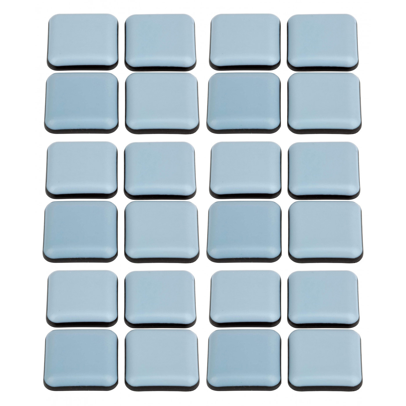 Set van 24 antikras meubelbeschermers (vierkant, 24 mm, PTFE)