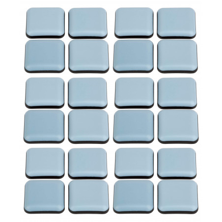Lot de 24 protections de sol anti-rayures pour meubles (carrées, 24 mm, PTFE) - 1 Lot de 24 protections de sol anti-rayures pour meubles (carrées, 24 mm, PTFE) - 1