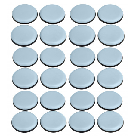 Set van 24 antikras meubelbeschermers (rond, 25 mm, PTFE)