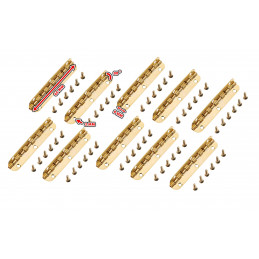 Sæt med 10 lange hængsler, (6,5 cm længde, messing, max 90