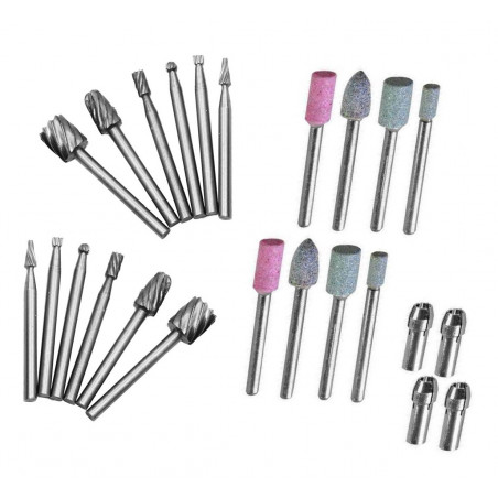 Set van 24 stuks micro (dremel/proxxon) frezen en slijpstenen Set van 24 stuks micro (dremel/proxxon) frezen en slijpstenen