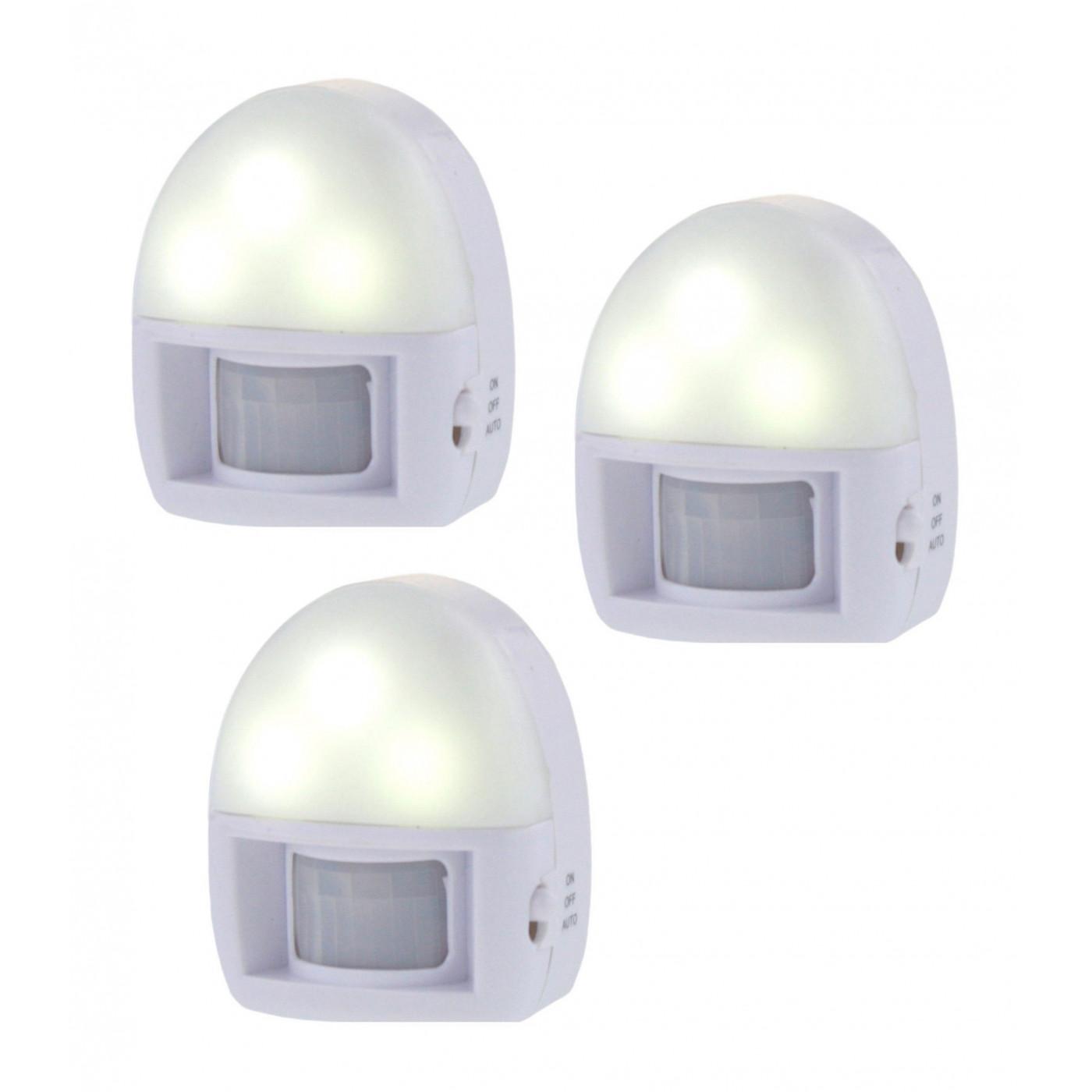 Criacr SENSORE DI MOVIMENTO LUCE 3 Pack adesive Gabinetto Luce Notturna Batteria quali. 