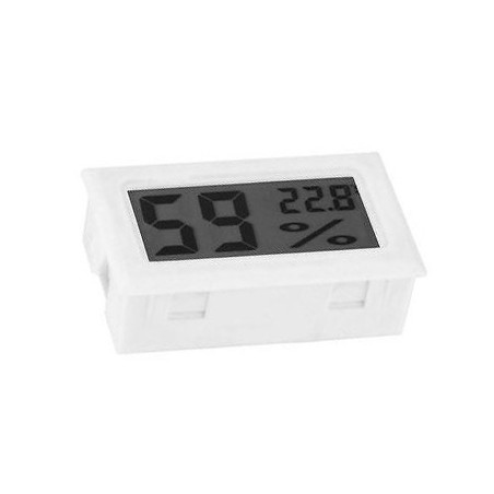 Medidor de temperatura y humedad interior LCD (blanco)