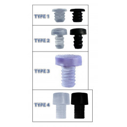 Set of 30 PVC plugs, buffers, bumpers (round, 8.8 mm