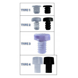 Set of 90 pvc caps, buffers, door dampers (type 3, transparent