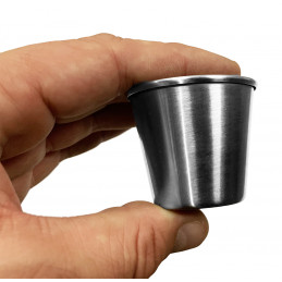 Set of 20 stainless steel cups, 44 ml, with rolled edge