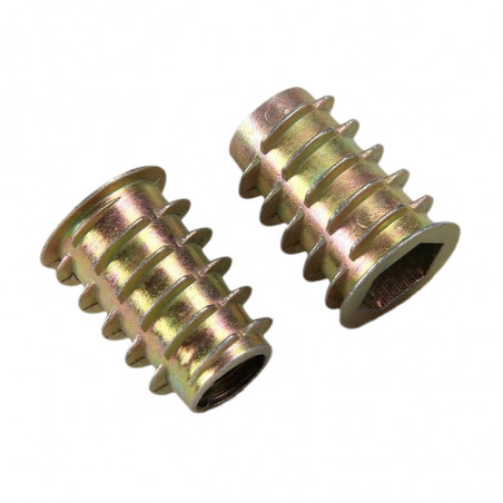 50pcs M615 M8 Screw-in Nut Iron Hex Flat Head Threaded for Wood Furniture in 6 Types 