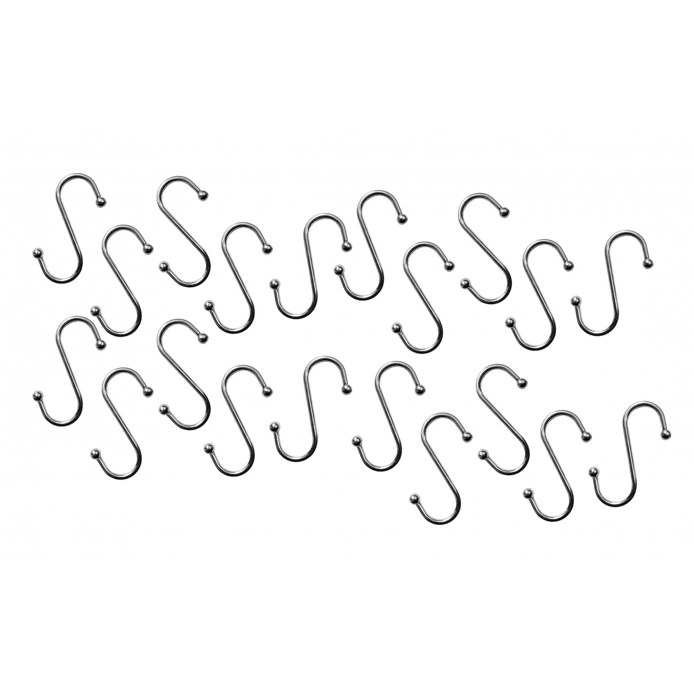 Zestaw 20 stalowych haków S (70 mm, 50 kg)
