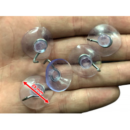 Set of 48 small suction cups with metal hook (25 mm diameter)