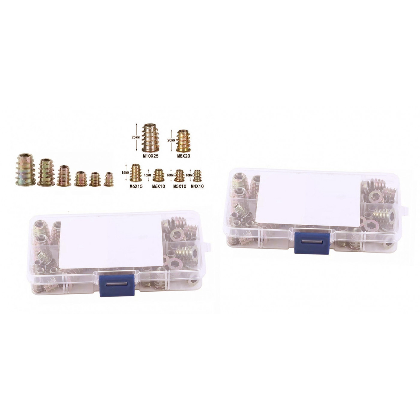 HERKINDNESS Inschroefmoeren M4, 100 stuks inschroefmoeren, M4 x 15 mm schroefdraad hout, koolstofstaal, inschroefmoffen, met inbussleutel, voor meubelmontage