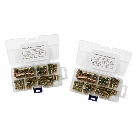 Jeu de 100 écrous à rampe mixtes (écrous à visser, M4-M10 mm) Jeu de 100 écrous à rampe mixtes (écrous à visser, M4-M10 mm)