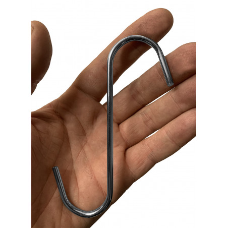 Set of 24 stainless steel S-hooks (12 cm, chrome color) Set of 24 stainless steel S-hooks (12 cm, chrome color)