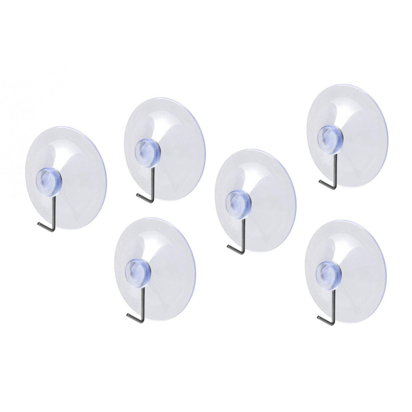 Set of 40 PVC suction cups with metal hook (40 mm diameter)