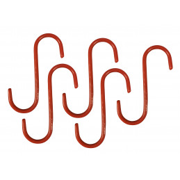 Sæt med 20 metal S-kroge (12 cm, isoleret, rød)