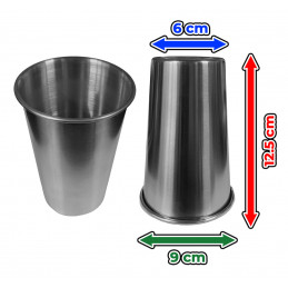 Set of 6 stainless steel (wine)cups, 500 ml, with rolled edge