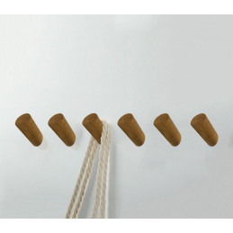 Lot de 6 patères en bois (porte-manteau), chêne