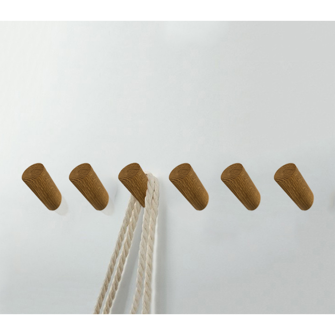 6 Ganci Appendini In Legno Naturale DANLINH&OCVIT | Fatte A Mano In Quercia | Rustici