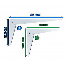 Lot de 4 supports d'étagère pliables (taille 1:20 cm)