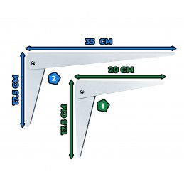 Set di 4 staffe di supporto ripiano pieghevoli (misura 2:35 cm)