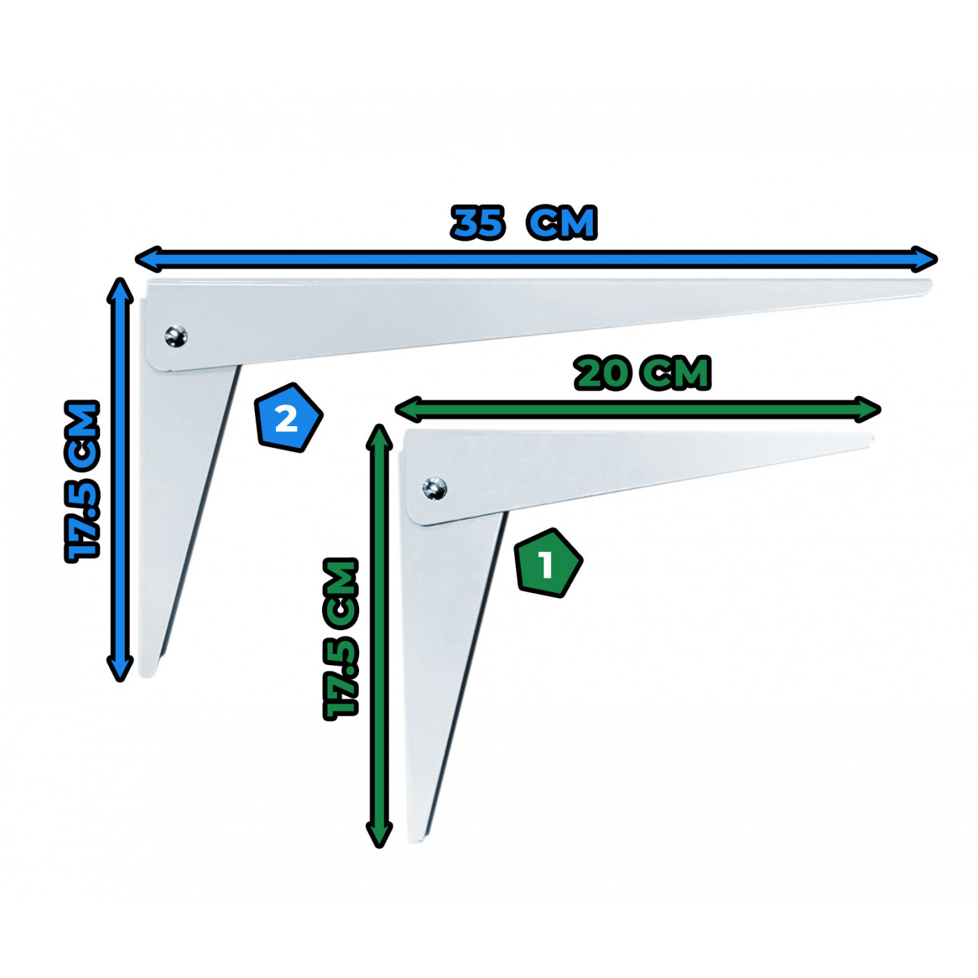 Set 10 Supporti Per Scaffali Ib Style - Passo 50mm, Foro Singolo, 25 Cm, Bianco - Carico 60kg - 3
