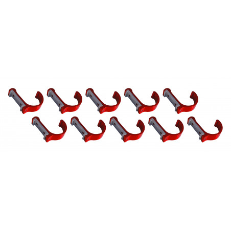 Conjunto de 10 cabides / cabides de alumínio (curvo, vermelho)