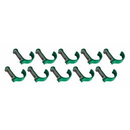 Lot de 10 patères / porte-manteaux en aluminium (cintré, vert)