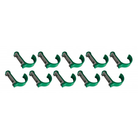 Lot de 10 patères / porte-manteaux en aluminium (cintré, vert)