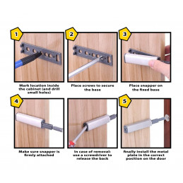 Set di 12 snapper magnetici push-to-open per ante di armadi