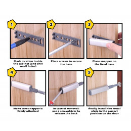Zestaw 12 magnetycznych zatrzasków do drzwi szafy (wąskie)