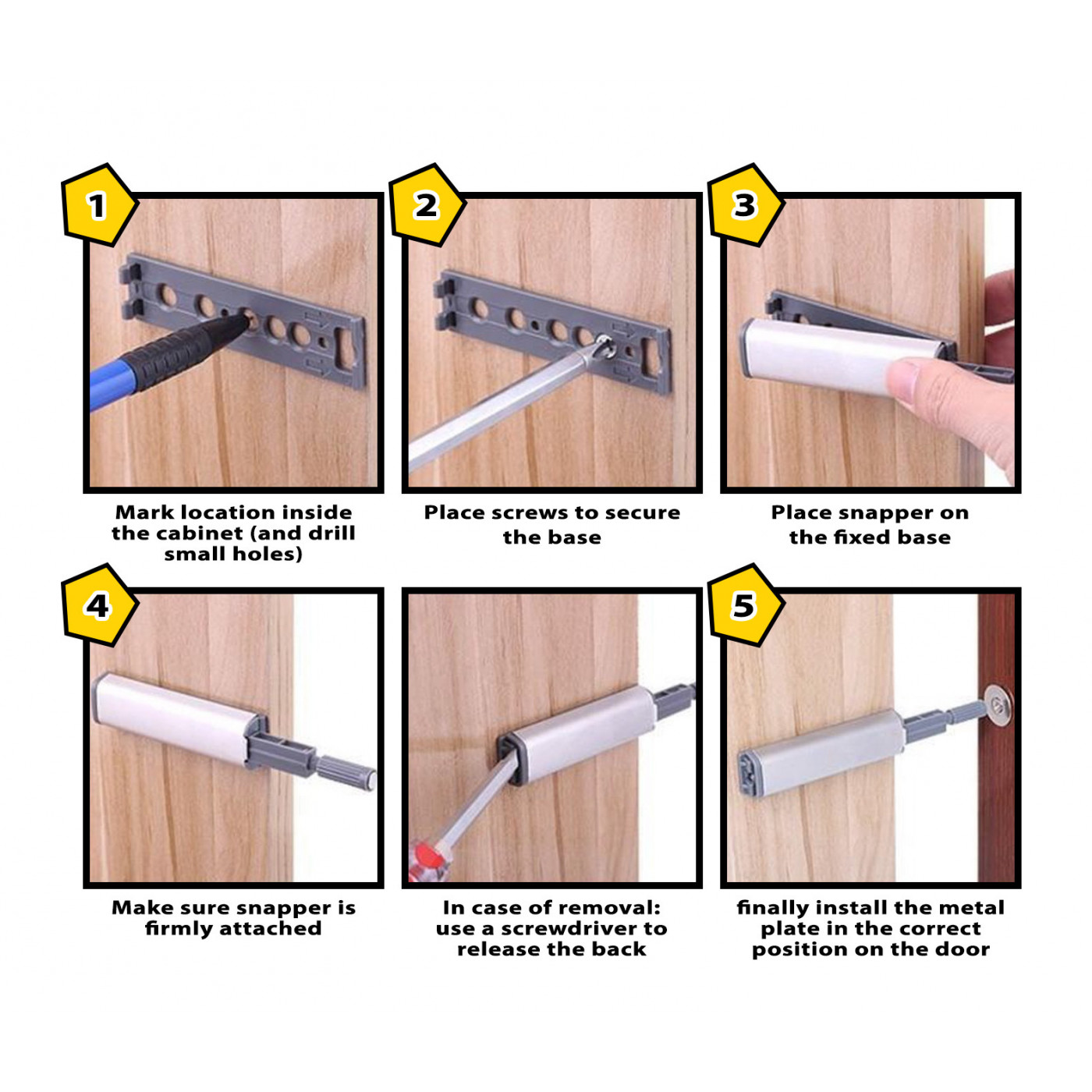 Lot De 10 Systèmes D'ouverture Avec Bouton Poussoir Reelva - Pour Porte