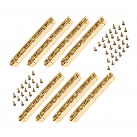 Set di 8 cerniere lunghe, (lunghezza 11,5 cm, oro, apertura max