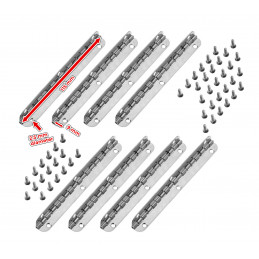 Juego de 8 bisagras largas (11,5 cm de longitud, plateadas