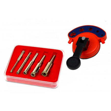 Set of glass/tile drill bits (4, 6, 8, 10 and 12 mm) Set of glass/tile drill bits (4, 6, 8, 10 and 12 mm)