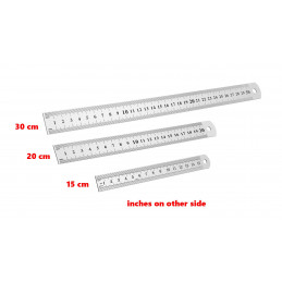 Metalllineal (20 cm, doppelseitig: cm und Zoll)