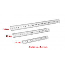Metal ruler (15 cm, double sided: cm and inches)