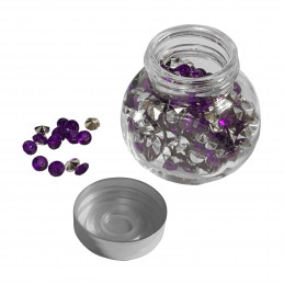 Ozdobné drahokamy v mini skleněné lahvičce (fialová, 480 kusů)